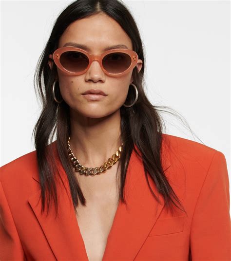 celine eyeweartriomphe 01 oval sunglasses|Triomphe 01 oval sunglasses in brown .